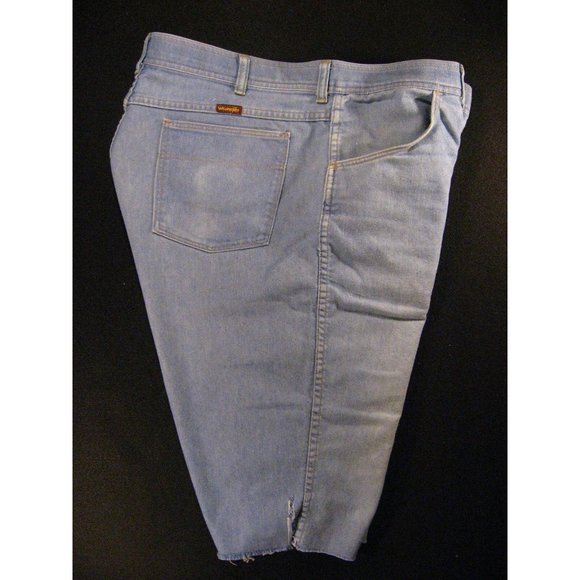 Wrangler Vintage CUTOFF JEAN SHORTS Cut Off W 40 MEASURED Blue Denim - Picture 3 of 8